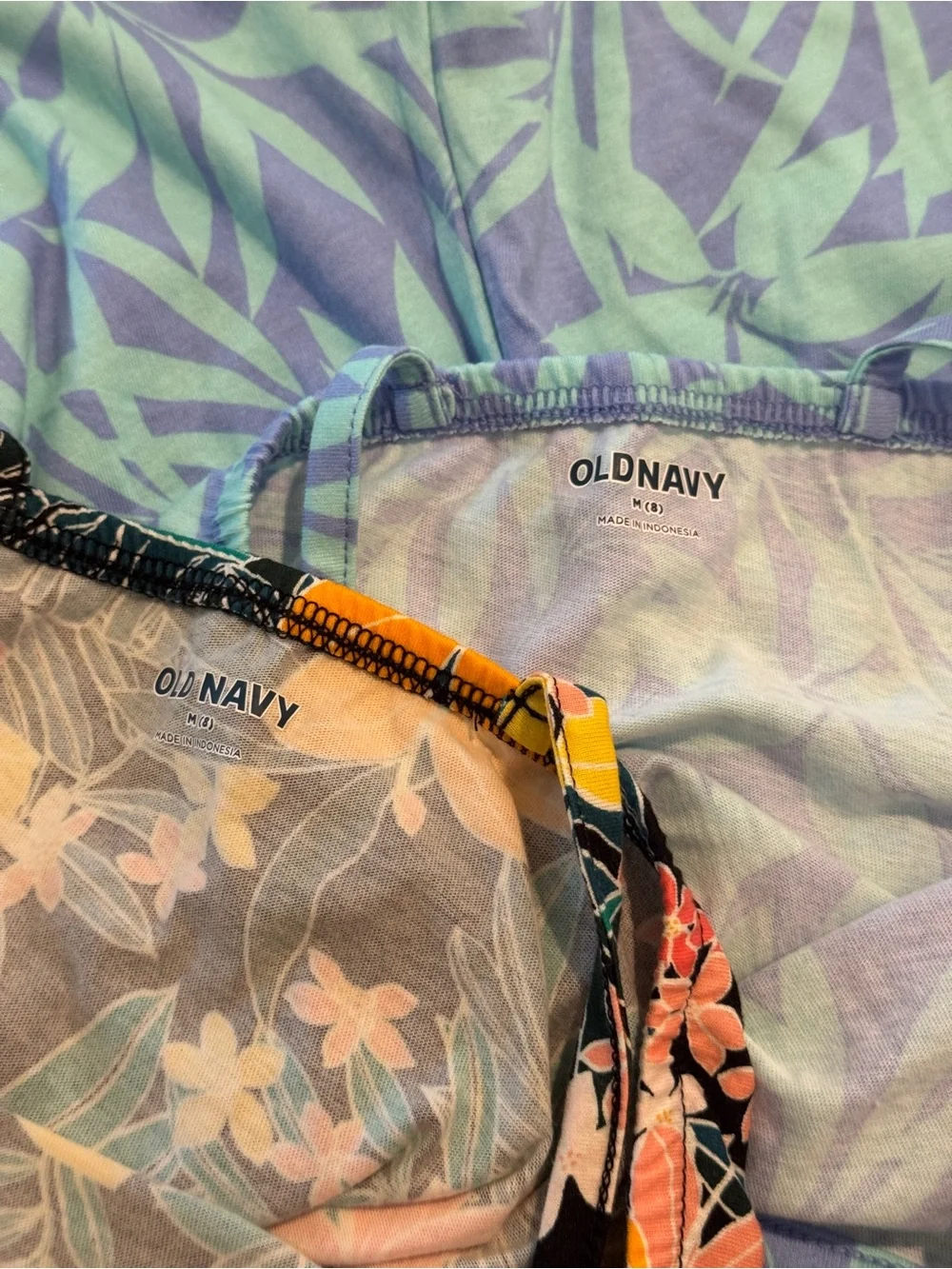 Old Navy Girls Romper Lot of 2 Size Medium (8) Tropical Summer Floral Leaf set